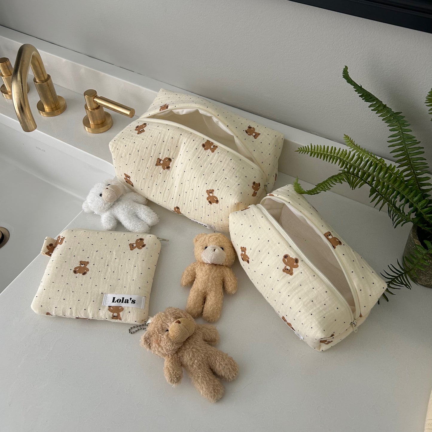 Toasted Teddy Makeup Bag