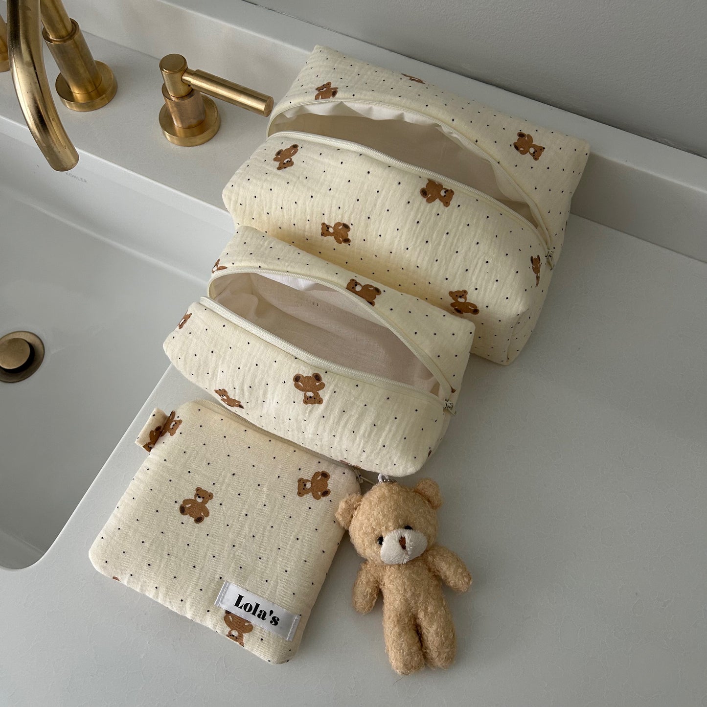 Toasted Teddy Makeup Bag